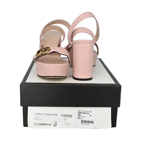 Gucci GG Marmont Leather Platform Sandals - Picture 5 of 16